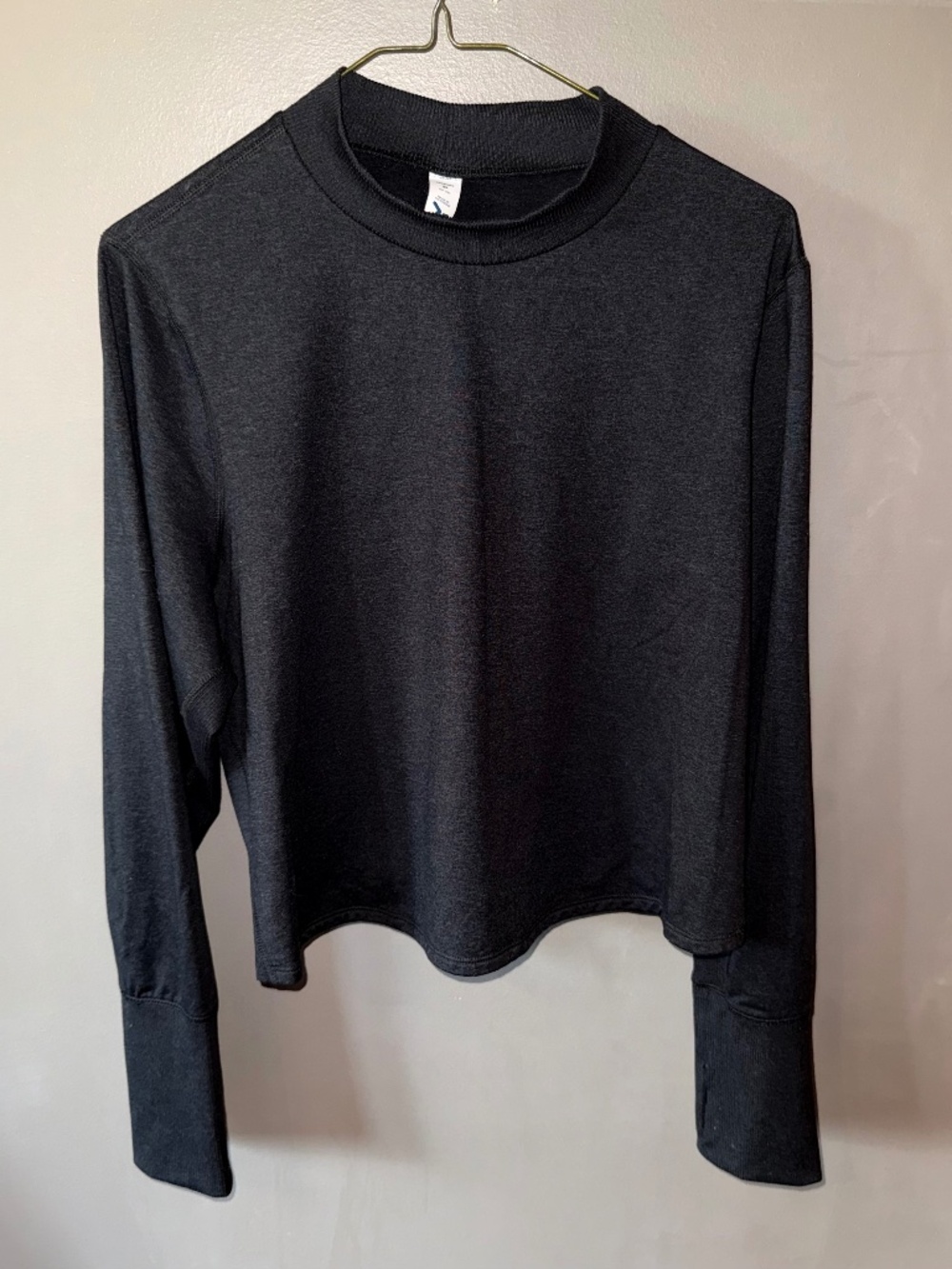 Old Navy Womens 'CozeCore Charcoal Gray Long-Sleeved Cropped Top 2X'